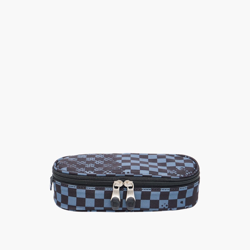 St.Right Pencil Case-Chessboard-Crush-1 Cmprt-Boys (Polyester) Black \ 23X10X5 - Image 1